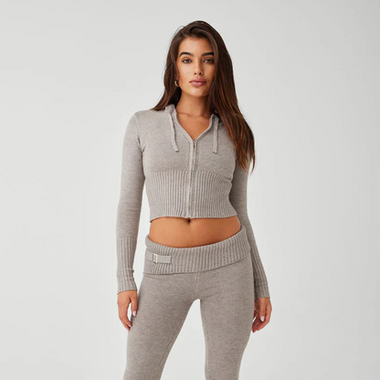 Zip Up Hoodie & Low Waist Pants Set