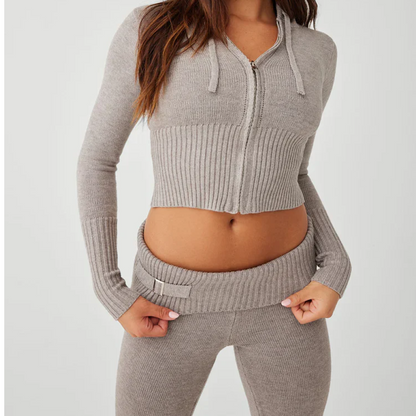 Zip Up Hoodie & Low Waist Pants Set