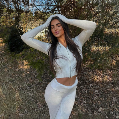 Zip Up Hoodie & Low Waist Pants Set